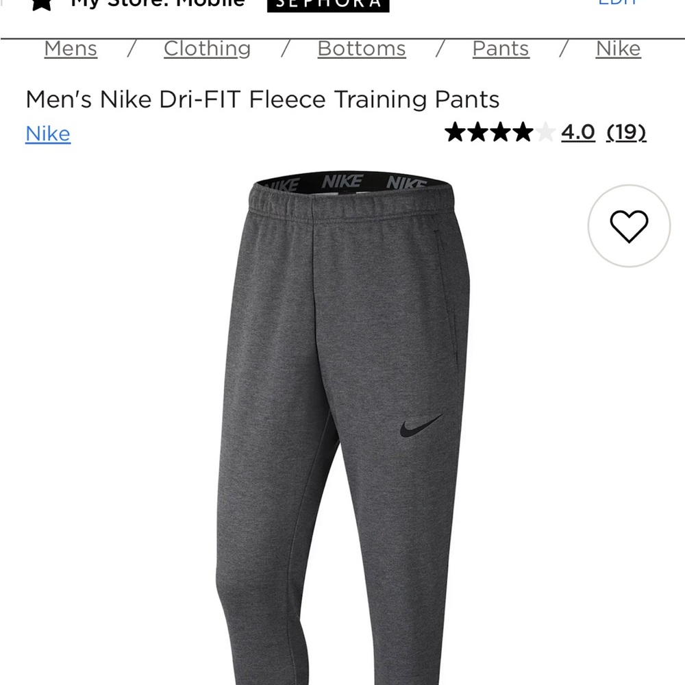 Nike Charcoal Gray dri fit men’s Xxl T   Fleece joggers